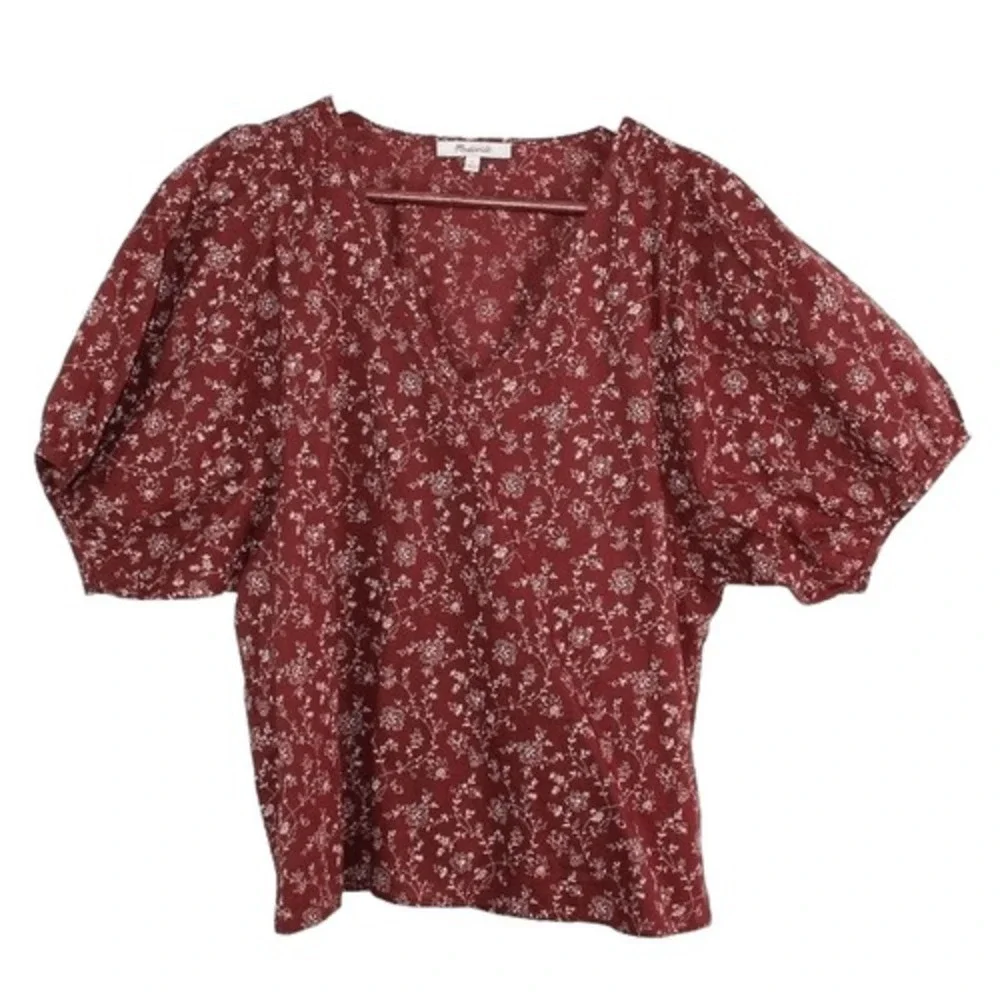 NWT Madewell Floral V-Neck Top Sz S